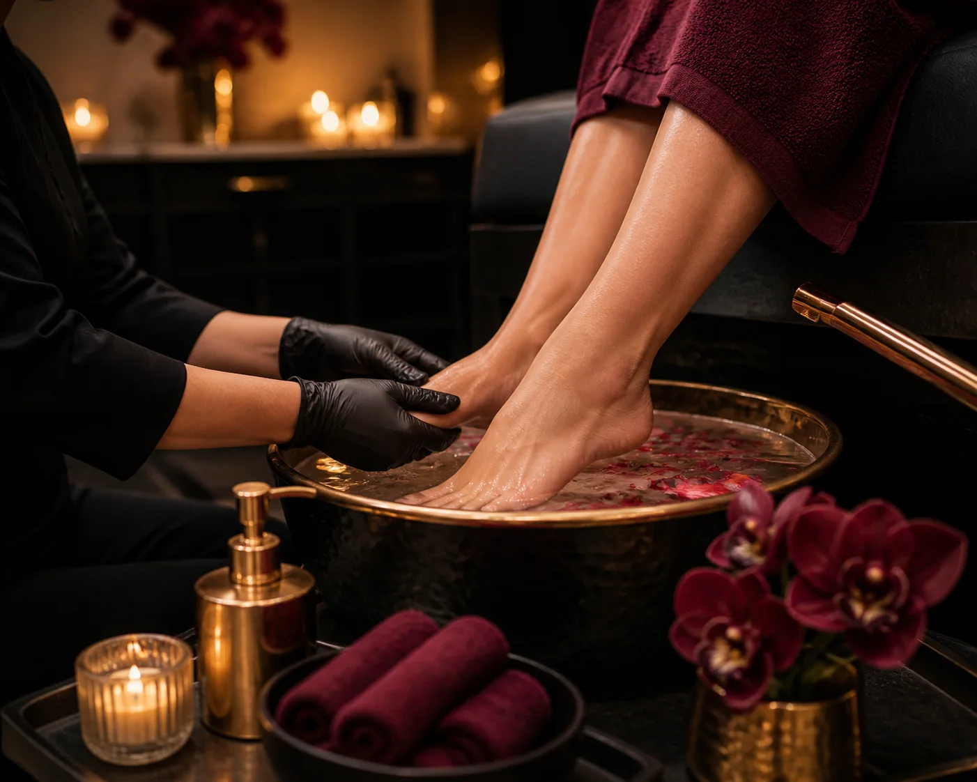 Relaxing spa pedicure service