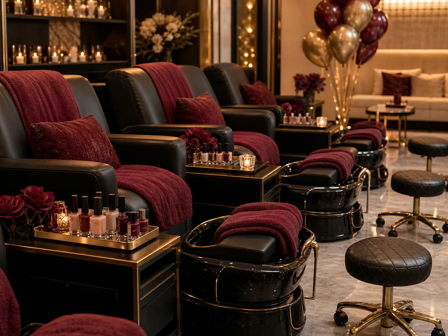 Spa party setup for groups